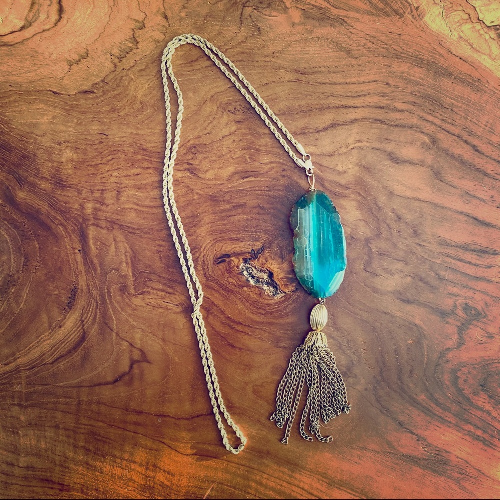 Turquoise Tassel Necklace